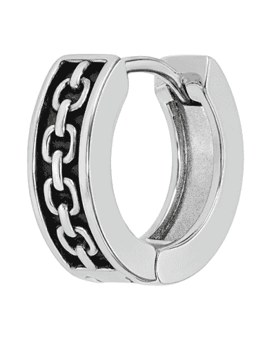 Pendiente para Hombre de Aro con Grabado de eslabones - Marea C00101/17