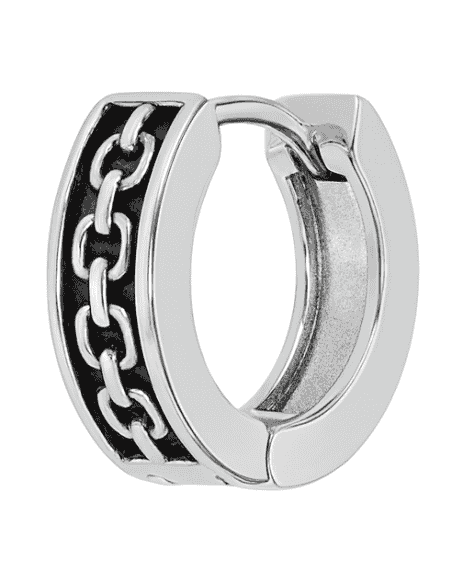 Pendiente para Hombre de Aro con Grabado de eslabones - Marea C00101/17