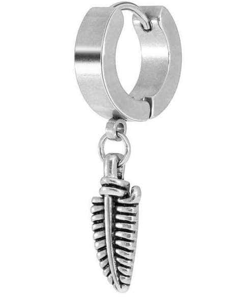 Pendiente para Hombre de Acero Aro con Pluma - Marea C00101/19