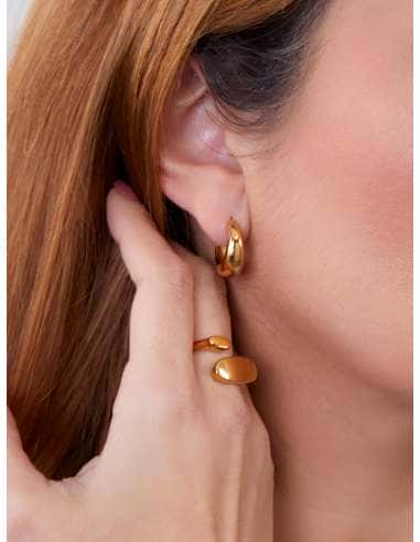 Pendientes para Mujer Aro de Acero dorado -...