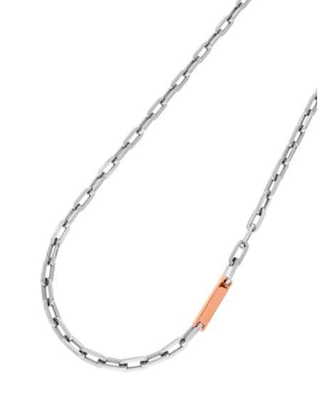 Cadena para Hombre con Eslabones Grandes y Placa Lateral Cobre - Marea C00104/AU50 (Grabado Incluido)