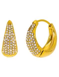 Pendientes para Mujer Aro con Circonitas de Acero Chapado en Oro - Marea C03101/AF