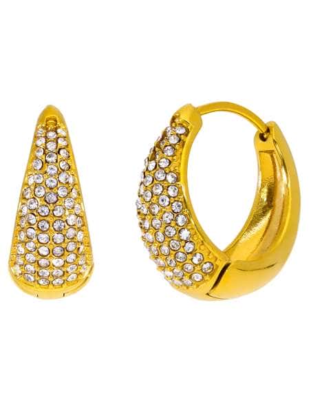 Pendientes para Mujer Aro con Circonitas de Acero Chapado en Oro - Marea C03101/AF