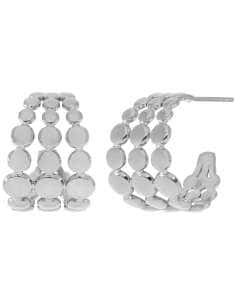 Pendientes para Mujer Aro Diseño con Círculos de Acero Plateado - Marea C02701/AE