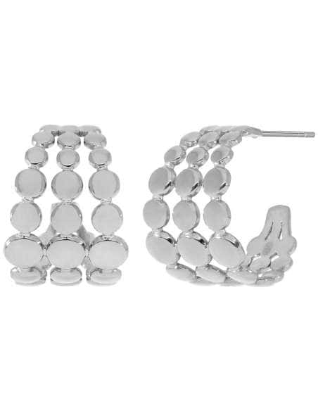 Pendientes para Mujer Aro Diseño con Círculos de Acero Plateado - Marea C02701/AE