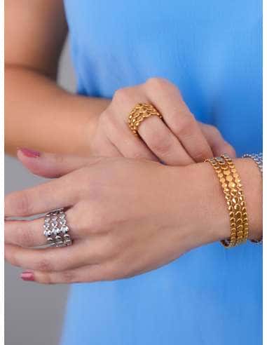 Anillo para Mujer Triple Fila de Círculos...