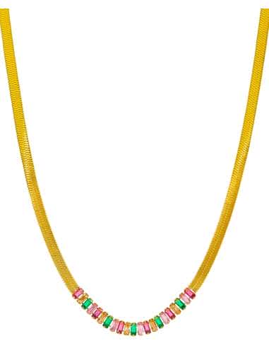 Collar para Mujer Egipcia con Circonitas Multicolor de Acero Chapado en Oro - Marea C02304/AJ