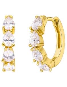 Pendientes para Mujer Aro con Circonitas de Plata Chapada en Oro - Marea D02501/AC