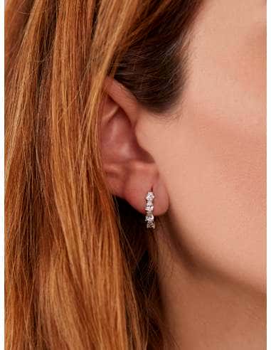 Pendientes para Mujer Aro con Circonitas de...