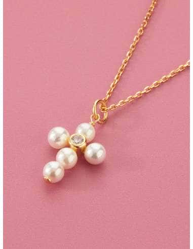 Collar para Niña de Plata Chapada en Oro con...