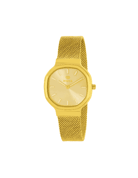 Pack Reloj y Complementos para mujer Malla Milanesa Dorada con Pendientes - Marea B41408/14