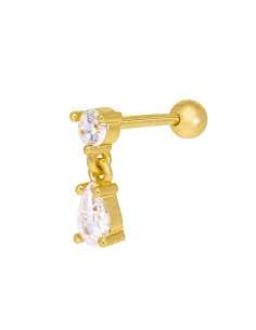 Piercing Circonitas en Plata de Ley chapado en oro - Marea D02510/AJ