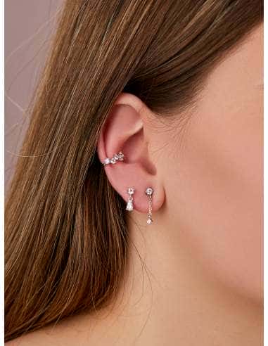 Piercing Circonitas en Plata de Ley chapado en oro - Marea D02510/AJ
