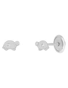 Pendientes para Niña en forma de Tortuga con circonita de Plata - Marea D03401/AO