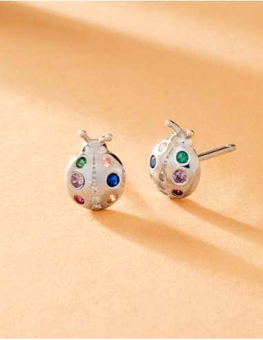 Pendientes para Niña en forma de Mariquita con...