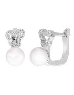Pendientes para Niña en forma de Mariposa con Circonitas de Plata - Marea D03301/BM