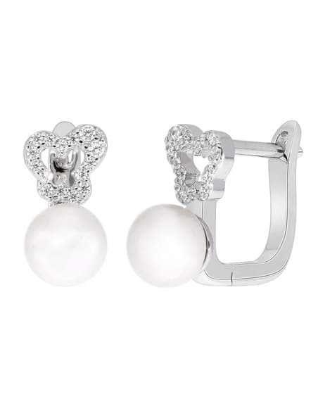 Pendientes para Niña en forma de Mariposa con Circonitas de Plata - Marea D03301/BM