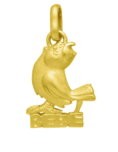Colgante en Oro con Pajarito y Grabado "BEBÉ" - Oro Amarillo18K