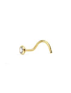 Piercing para la Nariz Circonita 2.5mm - Oro amarillo 18k