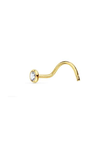 Piercing para la Nariz Circonita 2.5mm - Oro amarillo 18k