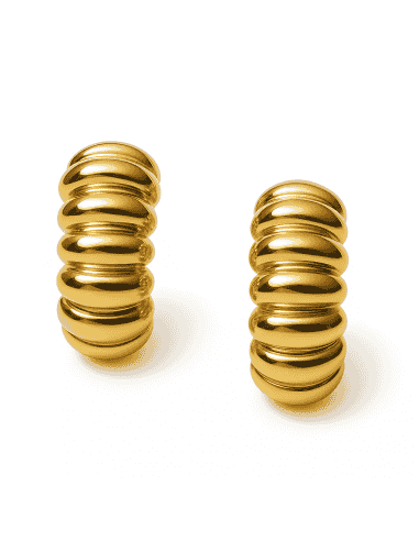 Pendientes para Mujer Oro Amarillo 18K Diseño Abombado Pulido – Oro Amarillo 18K