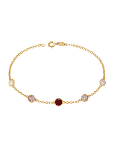 Pulsera para Mujer Oro Amarillo con Piedras de Colores - Oro amarillo 18K