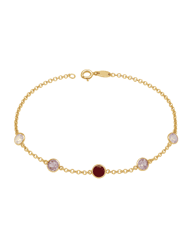 Pulsera para Mujer Oro Amarillo con Piedras de Colores - Oro amarillo 18K