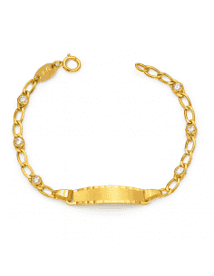 Pulsera Esclava Infantil con oro y  Circonitas - Oro Amarillo 18K