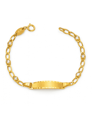 Pulsera Esclava Infantil con oro y  Circonitas - Oro Amarillo 18K