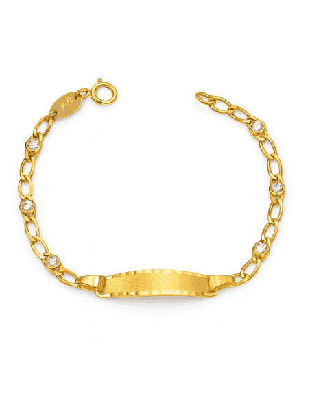 Pulsera Esclava Infantil con oro y  Circonitas - Oro Amarillo 18K