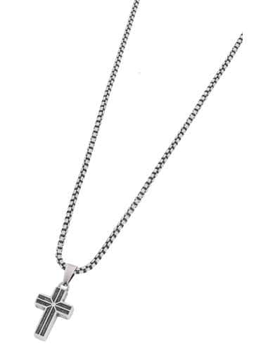 Collar para Hombre con Cruz de Acero Envejecido - Marea C00107/121