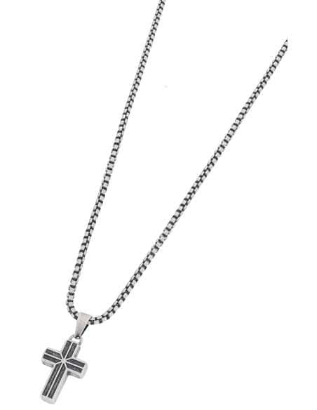 Collar para Hombre con Cruz de Acero Envejecido - Marea C00107/121