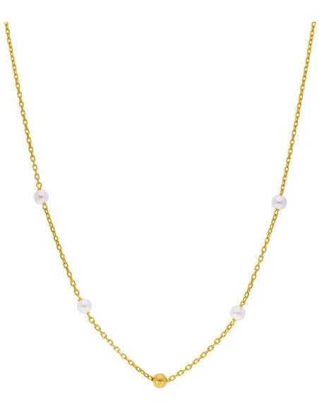 Collar para Mujer de Plata con baño de oro con Perlas - Marea D03207/AR