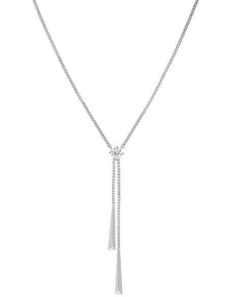 Collar para Mujer en Plata de Ley con Circonita Diseño en Y - Marea D04107/AH