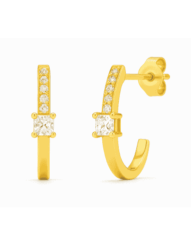 Pendientes para Mujer Oro 18k y Circonitas - Oro Amarillo 18K