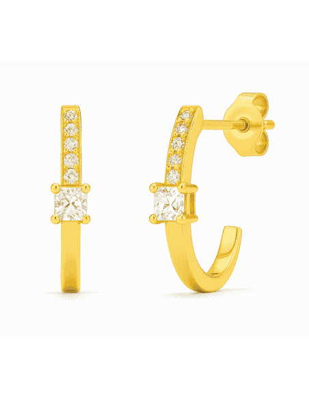 Pendientes para Mujer Oro 18k y Circonitas - Oro Amarillo 18K