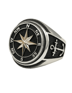 Anillo para Hombre de Plata con Rosa de los Vientos - Hurjo 0081001897