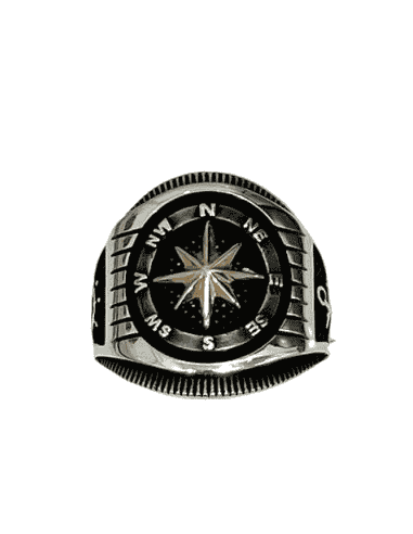 Anillo para Hombre de Plata con Rosa de los...