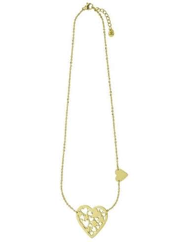 Collar para Mujer de Acero Dorado Corazones - Marea D00507/17