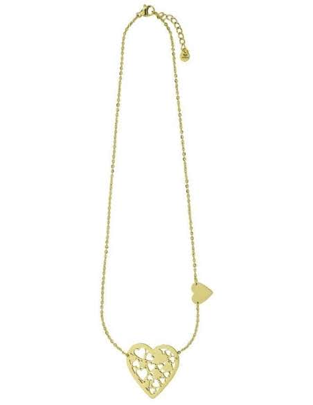 Collar para Mujer de Acero Dorado Corazones - Marea D00507/17