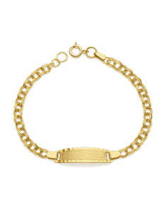 Pulsera Esclava Infantil Oro Amarillo Chapa Rectangular - Oro Amarillo 9K