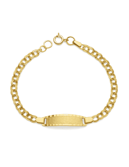 Pulsera Esclava Infantil Oro Amarillo Chapa Rectangular - Oro Amarillo 9K
