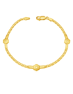 Pulsera para Mujer Floral con Circonitas en oro - Oro amarillo 18K