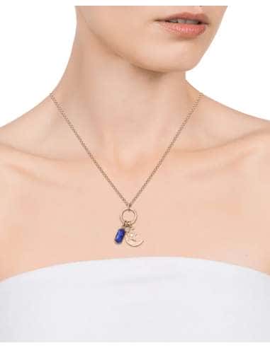 Collar para Mujer de Acero Dorado y Piedras...