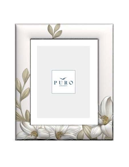 Marco de Fotos Línea Lirio – Puro Argenti en Plata Bilaminada con relieve Floral - Puro Argenti PU8281/18