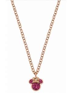 Collar para Niña de Acero Dorado con Circonitas Rosas - Disney ST0018C