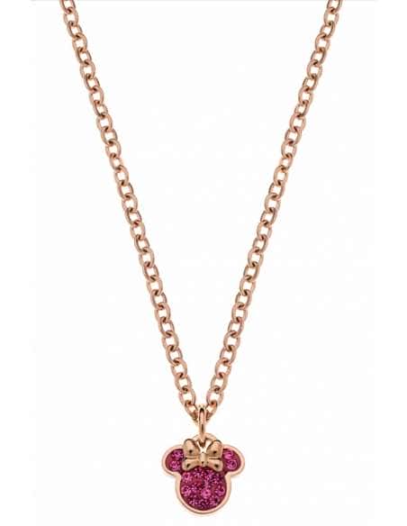 Collar para Niña de Acero Dorado con Circonitas Rosas - Disney ST0018C