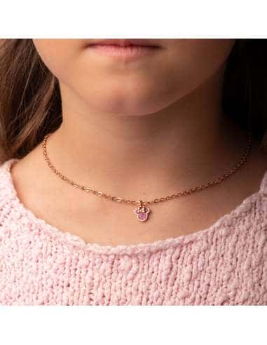 Collar para Niña de Acero Dorado con Circonitas...