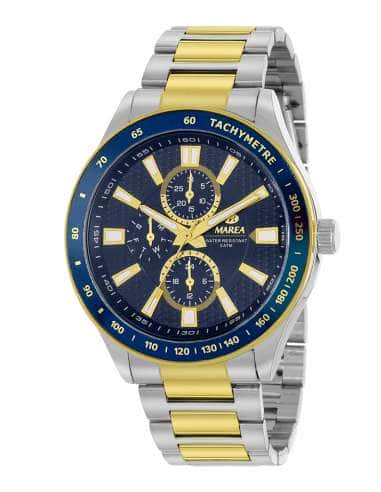 Reloj para Hombre Multifunción Acero Bicolor y esfera azul  - Marea B41407/3