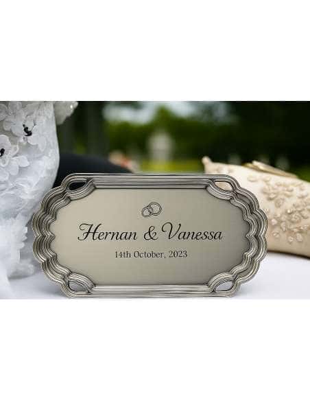 Bandeja Personalizable para Bodas, Bautizos, Comuniones o Eventos –  Acero P2600/2
